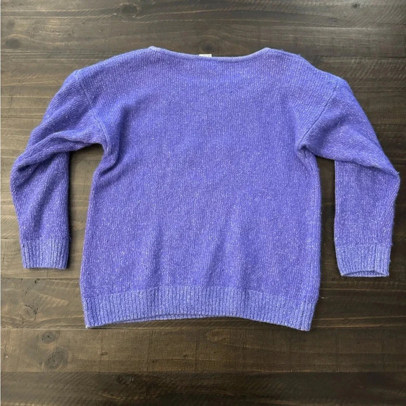 Vintage Erika Petite Knit Sweater Purple Gemstone Beaded Mardi Gras Party Small - Picture 7 of 7